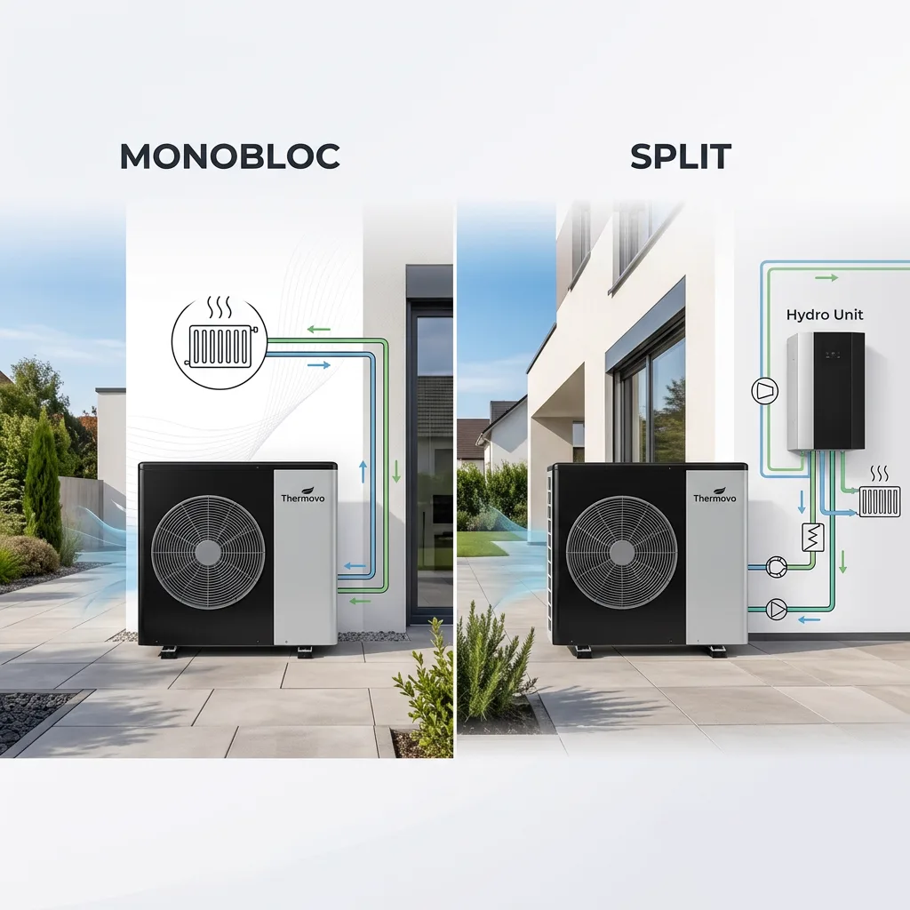 Monobloc vs Split Heat Pumps: Installation, Cost and Selection